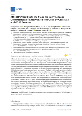 MMTR/Dmap1 Sets the Stage for Early Lineage Commitment of Embryonic Stem Cells by Crosstalk with Pcg Proteins