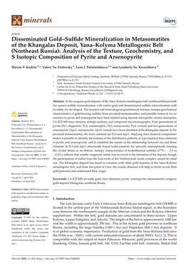 Disseminated Gold–Sulfide Mineralization in Metasomatitesof the Khangalas Deposit, Yana–Kolyma Metallogenic Belt