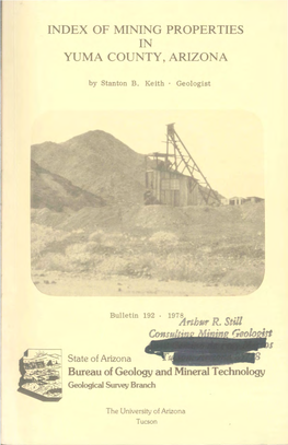 Of Mining Properties in Yuma County, Arizona