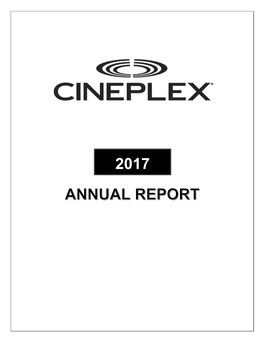 Cineplex Inc. Investor Information Table of Contents