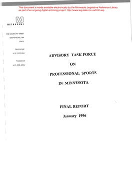 Advisory Task Force on Professional Sports in Minnesota