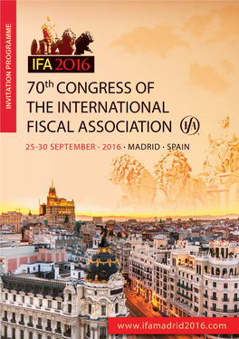 70Th CONGRESS of the INTERNATIONAL FISCAL ASSOCIATION