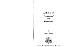 A History of 'Consonance' and 'Dissonance'