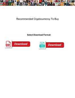 Recommended Cryptocurrency to Buy