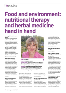 Nutritional Therapy and Herbal Medicine Hand in Hand