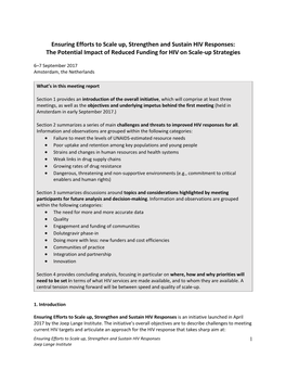 Ensuring Efforts to Scale Up, Strengthen and Sustain HIV Responses: the Potential Impact of Reduced Funding for HIV on Scale-Up Strategies