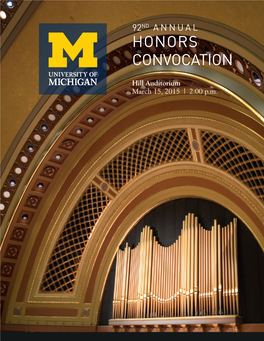 2015 Honors Convocation Program