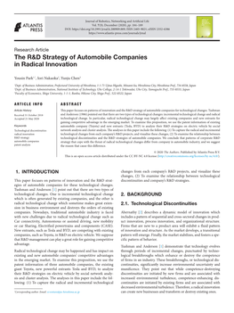 The R&D Strategy of Automobile Companies in Radical Innovation