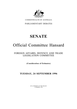 SENATE Official Committee Hansard