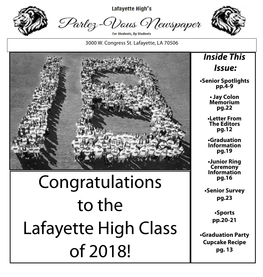 Congratulations to the Lafayette High Class of 2018!