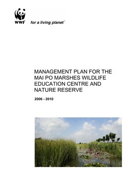 Management Plan for the Mai Po Marshes Wildlife Education Centre and Nature Reserve