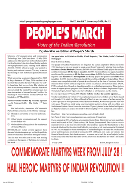 Psycho-War on Editor of People's March
