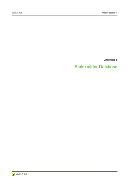 Stakeholder Database