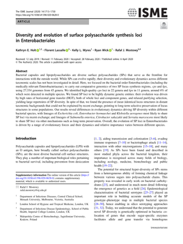 Diversity and Evolution of Surface Polysaccharide Synthesis Loci in Enterobacteriales