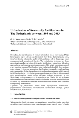 Urbanisation of Former City Fortifications in the Netherlands Between 1805 and 2013