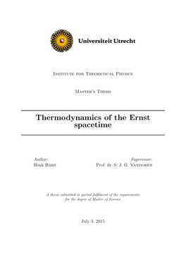 Thermodynamics of the Ernst Spacetime