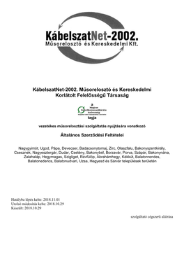 Kábelszatnet-2002- Kft