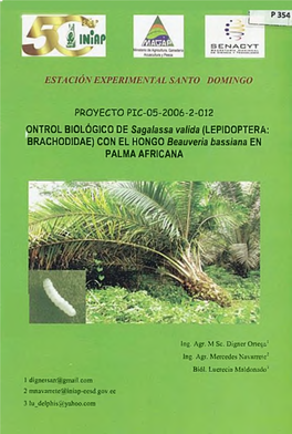 ONTROL BIOLÓGICO DE Sagalassa Valida (LEPIDOPTERA: BRACHODIDAE) CON EL HONGO Beauveria Bassiana EN PALMA AFRICANA