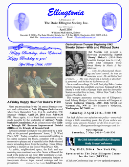 Ellingtonia a Publication of the Duke Ellington Society, Inc