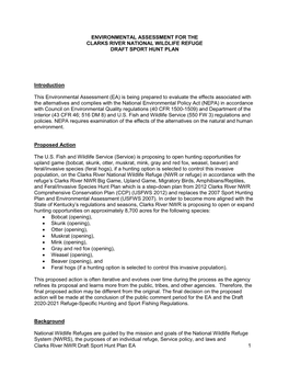 Clarks River NWR Draft Sport Hunt Plan EA 1 International Treaties