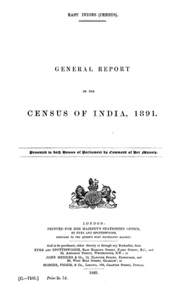 Census of India, 1891 : General Report