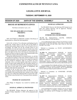 Commonwealth of Pennsylvania Legislative