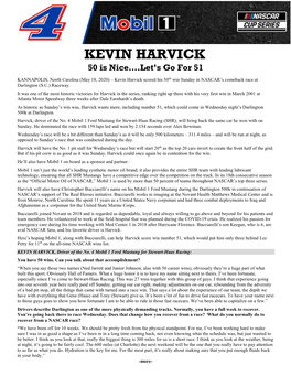 KEVIN HARVICK 50 Is Nice….Let’S Go for 51