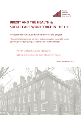 Brexit and the Health & Social Care Workforce in the Uk