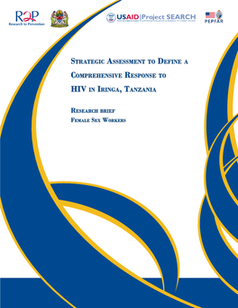 Strategic Assessment to Define a Comprehensive Response to Hiv in Iringa, Tanzania