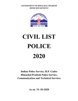 Civil List Police 2020