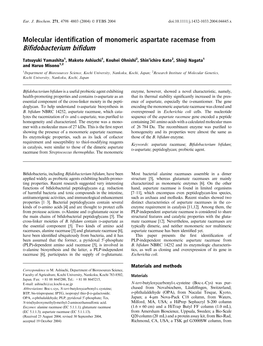 Molecular Identification of Monomeric Aspartate Racemase From