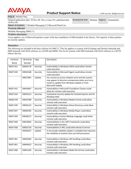 Product Support Notice © 2009 Avaya Inc