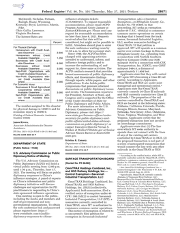 Federal Register/Vol. 86, No. 101/Thursday, May 27, 2021/Notices