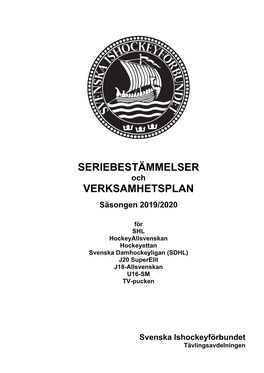 SIF:S Seriebestämmelser 2019/2020