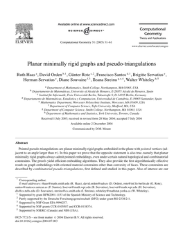 Minimally Rigid Graphs and Pseudo-Triangulations