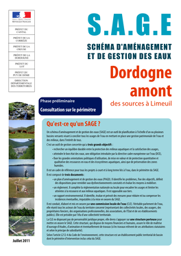 Dordogne Amont » S'inscrit Dans La Continuité Des Contrats De Rivière « Haute APCHON GIGNAC ARCHES GINDOU ARCHIGNAC GINOUILLAC Dordogne », « Cère » Et « Céou »