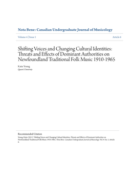 Shifting Voices and Changing Cultural Identities