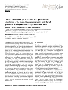 What's Streamflow Got to Do with It? a Probabilistic Simulation of the Competing Oceanographic and Fluvial Processes Driving E