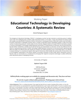 Educational Technology in Developing Countries: a Systematic Review