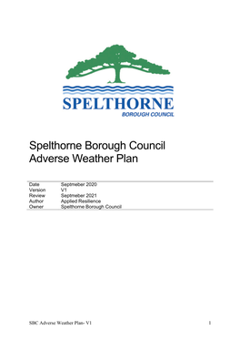 Spelthorne Borough Council Adverse Weather Plan