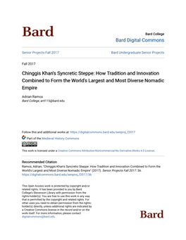 Chinggis Khan's Syncretic Steppe: How Tradition and Innovation Combined to Form the World's Largest and Most Diverse Nomadic Empire