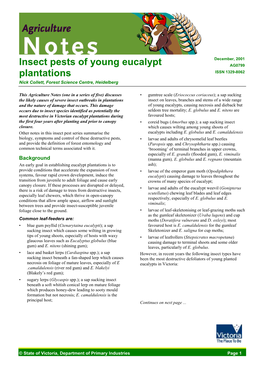 Insect Pests of Young Eucalypt Plantations (DPI Vic)