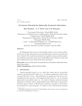 On Lanczos Potential for Spherically Symmetric Spacetimes