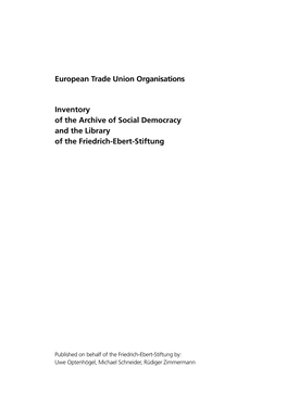 European Trade Union Confederation (ETUC) Union Policy and European Policy