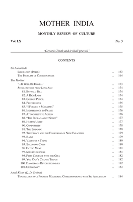 March 2007 the Problem of Consciousness