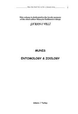 Scope: Munis Entomology & Zoology Publishes a Wide Variety of Papers