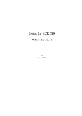 Notes for ECE-320