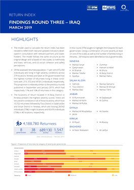 Return Index Findings Round 3 April 2019