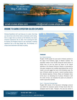 Broome to Cairns Expedition (Silver Explorer)