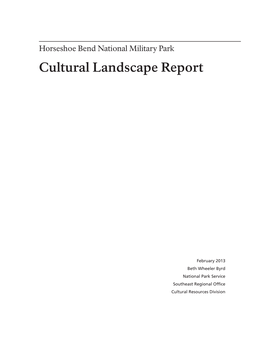 Cultural Landscape Report: Horseshoe